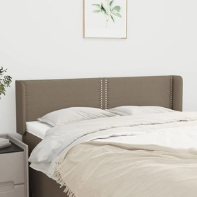 vidaXL Tăblie de pat cu aripioare gri taupe 147x16x78/88 cm textil