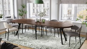 Mazzoni VITO Stejar Maro/picioare negre - MASĂ MARE ROTUNDĂ Ø110 EXTENSIBILĂ PÂNĂ LA 310 cm CU PICIOARE Y LOFT/INDUSTRIALĂ