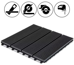 Deuba Plăci WPC - set de 11 bucăți, 30x30 cm, antracit clasic