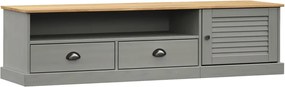 vidaXL Comodă TV VIGO, gri, 156x40x40 cm, lemn masiv de pin
