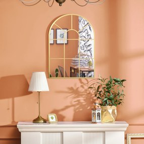 Homcom Oglinda Moderna de Perete – Arcuita 70×50 cm, Stil Fereastra Negru | Aosom Romania