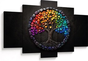 Tablou – Arbore plin de inimi colorate (150x105 cm)