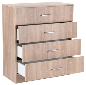 Comodă Miami cu 4 sertare 80x92 cm stejar sonoma-stejar sonoma
