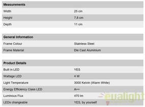 Aplica de perete LED exterior IP44 Karas round AL 11-1158 Edelstahl OR