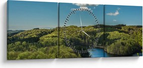 Tablou - Lac montan (cu ceas) (90x30 cm)