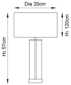 Endon 68802 - Lampă de masă tactilă dimabilă LESSINA 1xE27/10W/230V auriu/alb