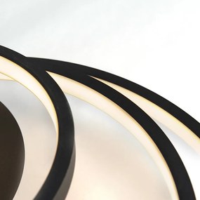 Plafoniera moderna neagra cu LED si dimmer - Rondas