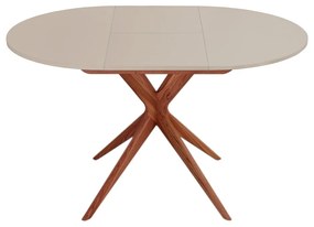 Masă de dining rotundă extensibilă cu blat suplimentar ø 90 cm Jubi – Ragaba