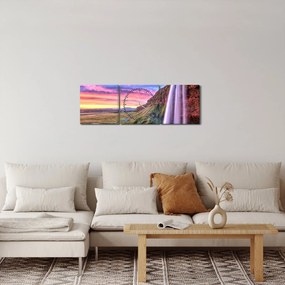 Tablou - Cascada Seljalandsfoss (cu ceas) (90x30 cm)