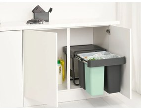 Coș de gunoi verde mentă/gri închis de reciclat/ încorporat din plastic 40 l Sort&amp;Go – Brabantia