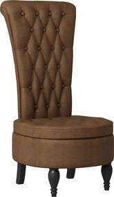 vidaXL Fotoliu slipper Maro 56,5 x 70 x 110 cm Piele Suedată Sintetică