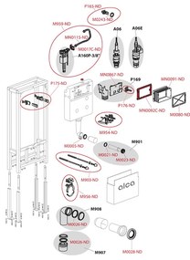 Rezervor WC incastrat, Alcadrain, Solomodul, pentru instalari uscate in gips-carton, cu sustinere proprie, destinat persoanelor cu mobilitate redusa