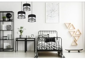 Lustră pe cablu MILO 3xE27/60W/230V argintie/neagră