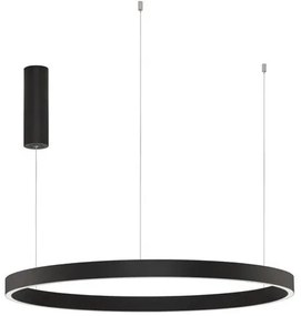 Lustra LED design circular cu iluminat sus si jos ELOWEN negru, diametru 80cm