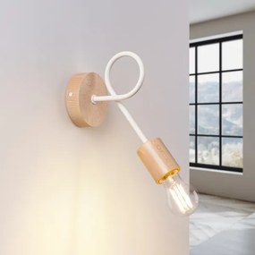 Lampă de perete Sollux SL.1473 EMBER 1xE27/15W/230V alb/bej/fag