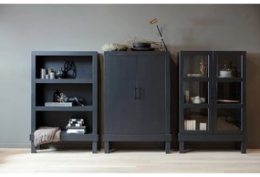 Bibliotecă neagră din lemn de pin 107x160x39 cm Bonk – WOOOD