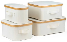 Cutie de depozitare G21 24 x 30 x 15 cm, dinbambus cu capac, bej