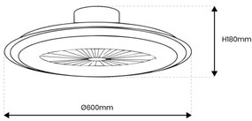 Plafonieră LED dimabilă cu ventilator ZONDA LED/48W/230V argintiu + telecomandă