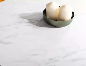 Masa rotunda Alto II marmura alba/negru ø80/h76 cm