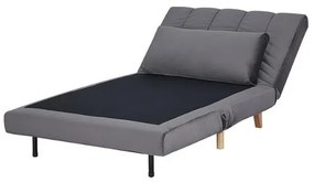 Recliner Billy Velvet, gri / lemn natural