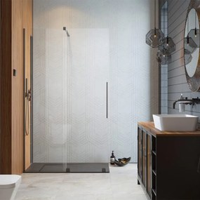 Paravan de dus tip Walk-in Radaway Furo GunMetal periat-transparent 130 cm sticla securizata 8 mm stanga