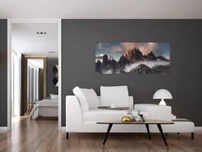 Tablou - Dolomiți Italieni ascunși în ceață (120x50 cm)