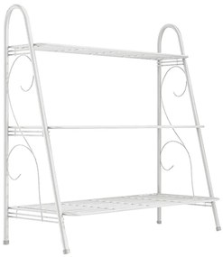 Etajera metalica alba cu 3 rafturi 63.5x31.5x72 cm