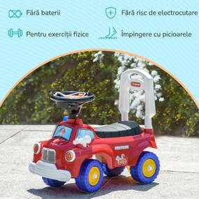 AIYAPLAY Mașină de Jucărie Per Copii 18-36 Luni a Acționare Manuală, Roșu | Aosom Romania