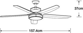 Ventilator LED de tavan Lucci Air 213175 LOUISVILLE 1xGX53/58W/230V maro + telecomandă