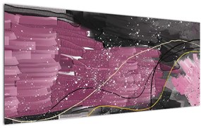 Tablou - Abstracție roz-roșu (120x50 cm)