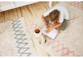 Covor roz/crem lavabil/țesut manual din bumbac 120x160 cm Atlas Natural – Lorena Canals