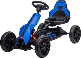 HOMCOM Kart Mașină Electrică pentru Copii 12V 3-8 Ani Viteză 3-5 km/h și Centură de Siguranță 100x58x58,5cm Albastru | Aosom Romania