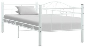 Cadru pat de zi, alb, 90 x 200 cm, metal Alb