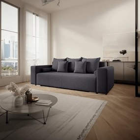 Canapea extensibilă dumonde cu ladă de depozitare si sezut confortabil din spuma high-density, Marbela Graphite 245x100 cm