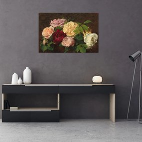 Tablou - Henri Fantin-Latour, Roses de Nice on a Table, reproducere (90x60 cm)