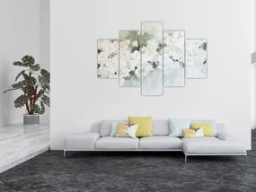 Tablou - Abstracție de Flori Albe (150x105 cm)