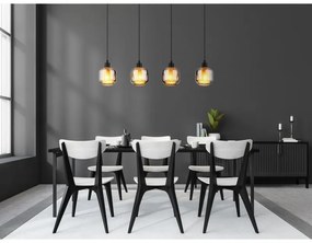 Lustra cu 4 pendule sticla fumurie XIA pentru bucatarie