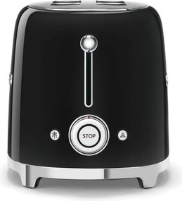 Prajitor de paine SMEG 50's Style TSF01BLEU, 950 W, 2 felii, 6 trepte, Tava pentru firimituri, Cablu integrat, Otel inoxidabil, Negru
