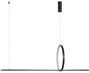 Lustra moderna neagra LED PELLE 3-STEP DIMM