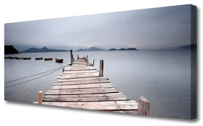 Tablou pe panza canvas Podul Sea Arhitectura Gray