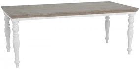 Masa dreptunghiulara din lemn de pin 180x90x78 cm maro/alb
