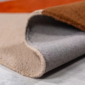 Covor cărămiziu țesut manual, rotund, din lână ø 200 cm Mia Segment – Flair Rugs