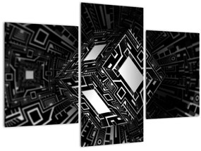 Tablou cu un cub abstract (90x60 cm)