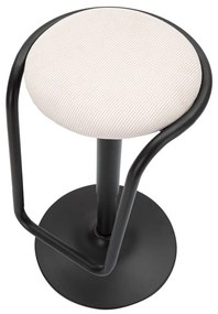 Scaun de bar alb/negru cu înălțime ajustabilă tapițat (înălțime șezut 61 cm) Destiny – Mauro Ferretti