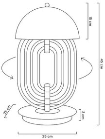 Veioza, Lampa decorativa BOTEGA alb/ auriu
