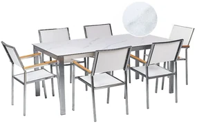 Set mobilier de grădină Cleopatra (Alb s mramorovým efektom). 1078488