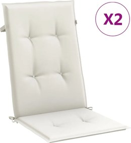 vidaXL Perne scaun spătar înalt, 2 buc. melanj crem 120x50x4 cm textil