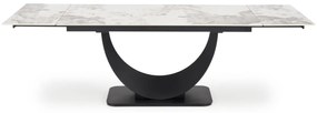 Masa extensibila Fernando marmura alba/negru L160-240 cm