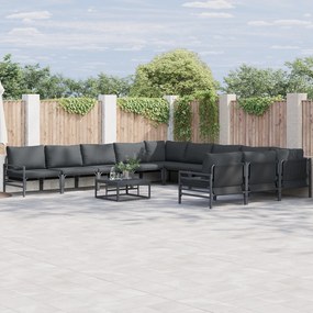 vidaXL Set de canapele pentru grădină 12 pcs Antracit Oțel