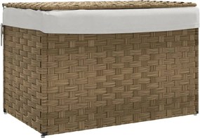 vidaXL Coș de rufe cu capac, 55,5x35x34 cm, poliratan